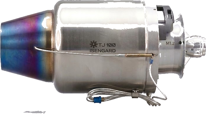TJ-100 turbojet, side profile